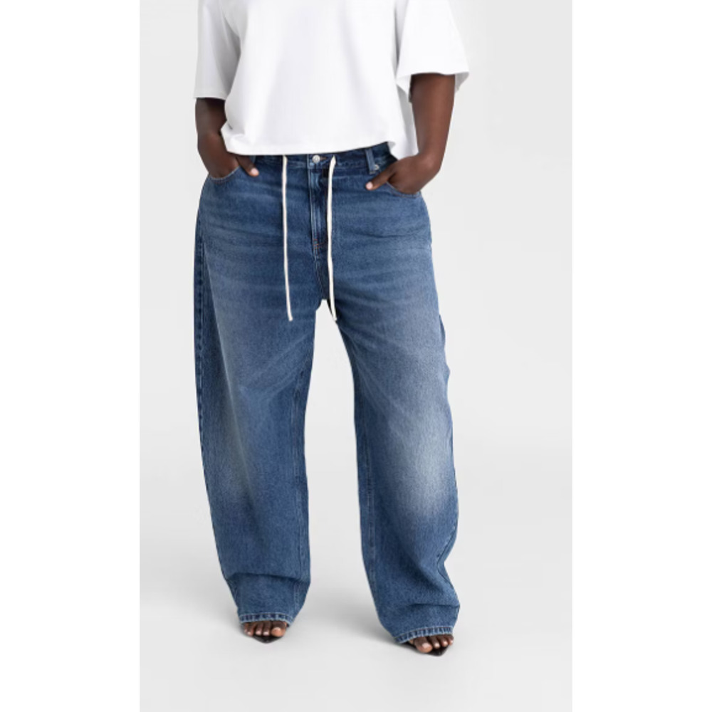 KBB by KAHLANA Women's Mid-Rise Barrel Leg 'The Lynnox Jean' - Dark Wash 22